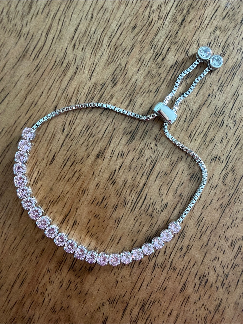 Pink Crystal Adjustable Bracelet
